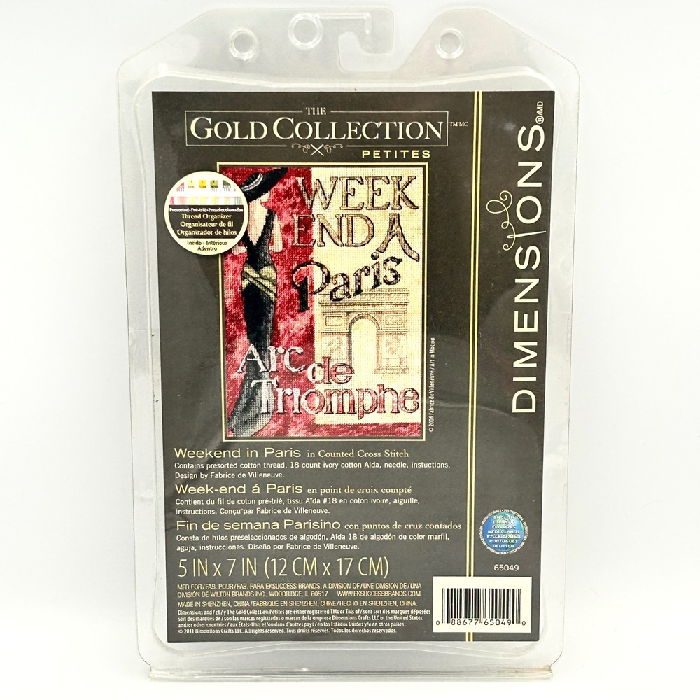VTG Dimensions Gold Collection Counted Cross Stitch Kit A Weekend in Paris 5x7